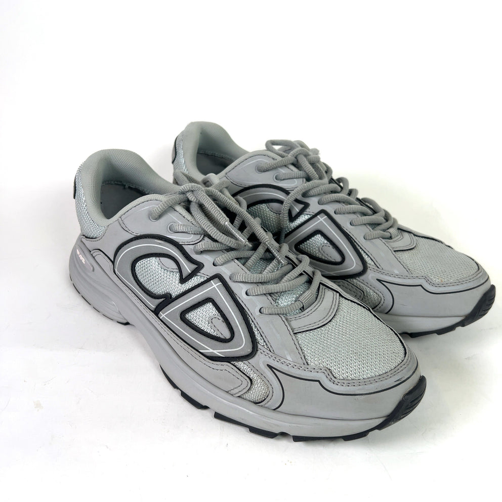 Dior B30 Grey Mesh Microfiber Low-Top Sneakers