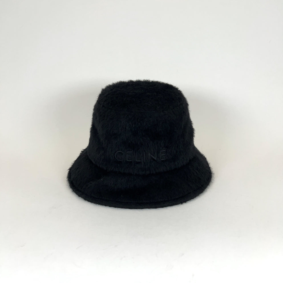 Celine Alpaca Wool Logo Bucket Hat