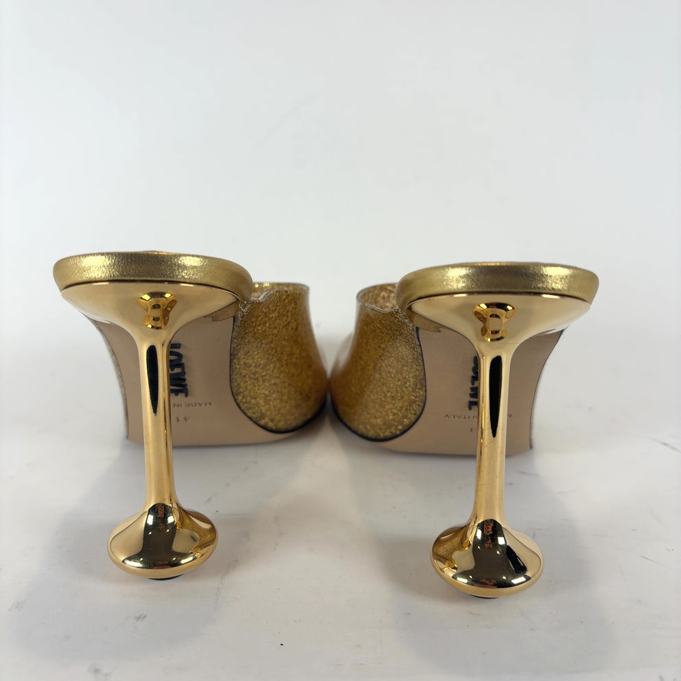Loewe Gold Glitter Toy Heels