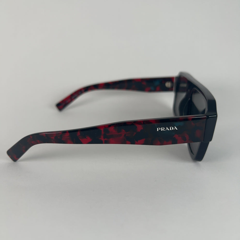 Prada Red Marble Acetate Sunglasses