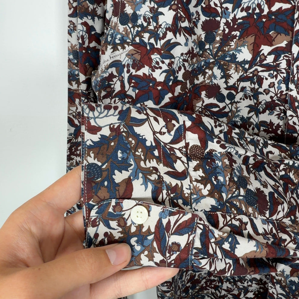 Salvatore Ferragamo All-Over Floral Print Button-Up Shirt
