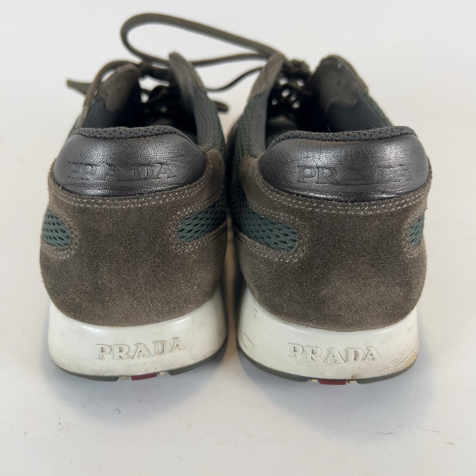 Prada Olive Mesh Lowtop Sneakers