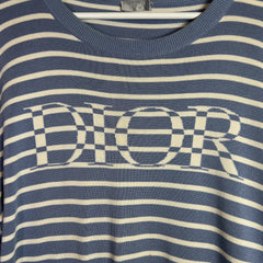 Dior SS21 Striped Logo Knit T-Shirt