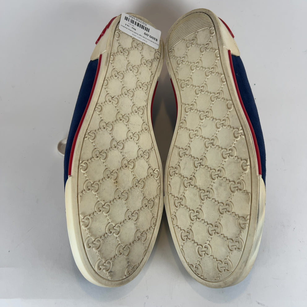 Gucci Boulevard Script Logo Suede Lowtop Sneakers