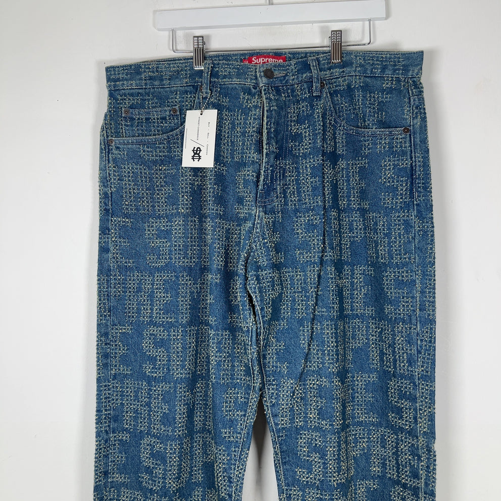Supreme Woven Logo Denim Jeans