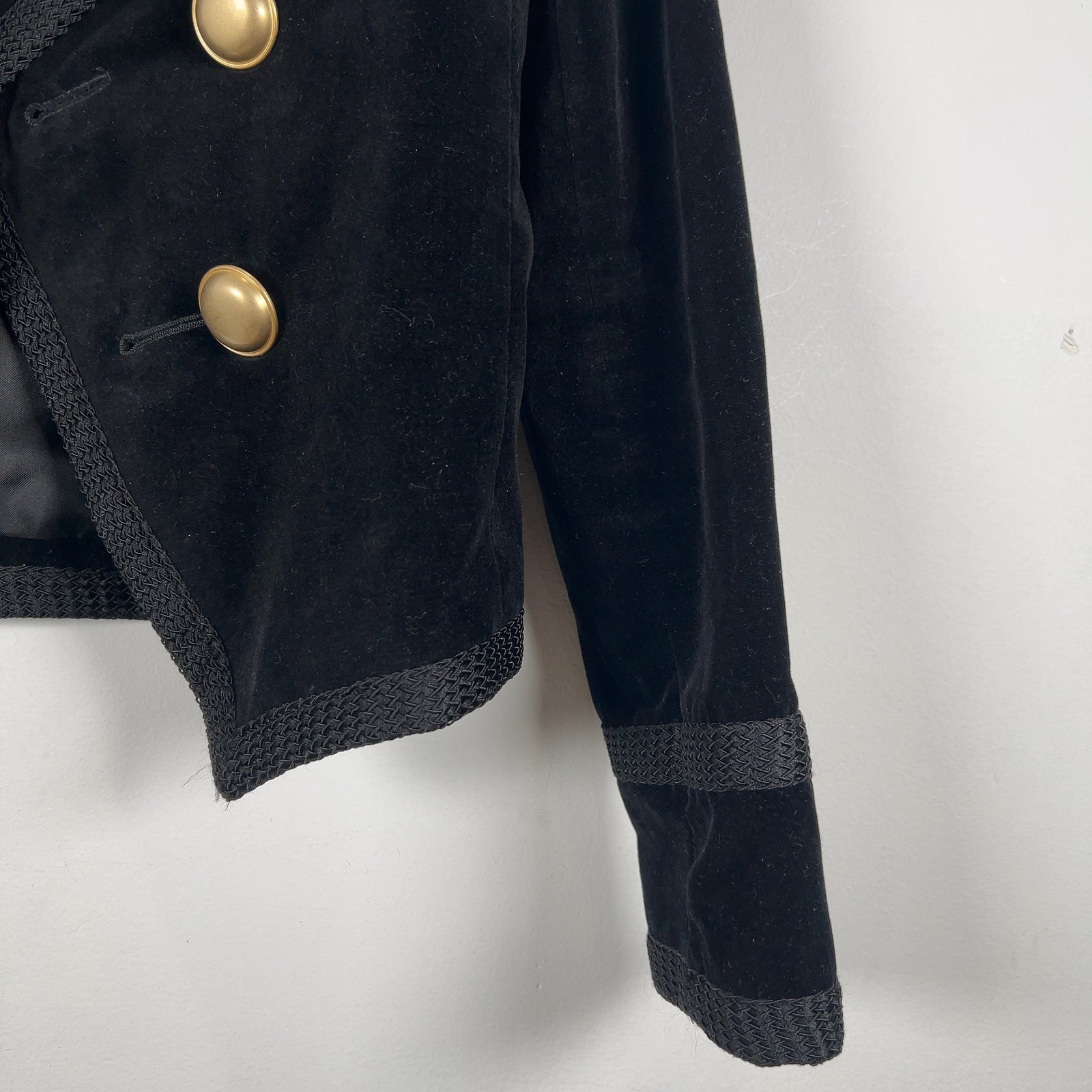 Saint Laurent FW16 Double Breasted Velour Short Blazer Jacket Size S