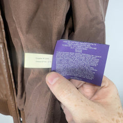 Ralph Lauren Purple Label Brown Leather Hooded Jacket Size S