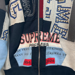 Supreme Patchwork Zip Up Hoodie Size M
