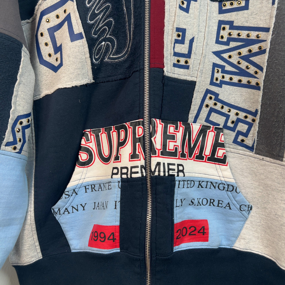 Supreme Patchwork Zip Up Hoodie Size M