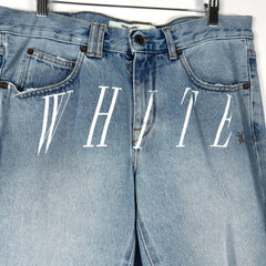 Off-White Striped Net Logo Jeans