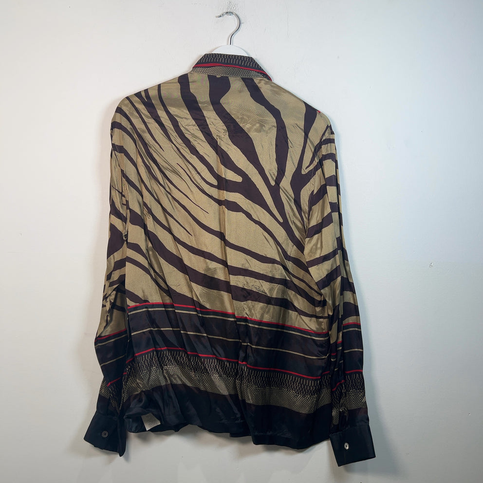 Roberto Cavalli Python Silk Shirt Size M