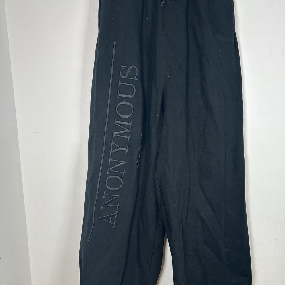 Anonymous Club Black Embroidered Logo Oversized Sweatpants Size S