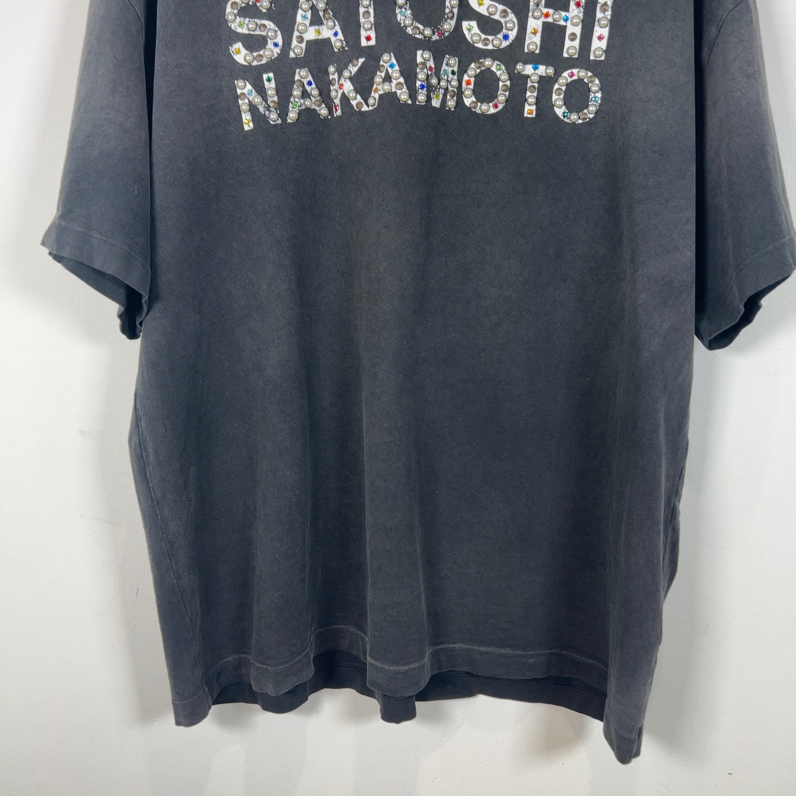 Satoshi Nakamoto Studded Spell Out Logo T-Shirt