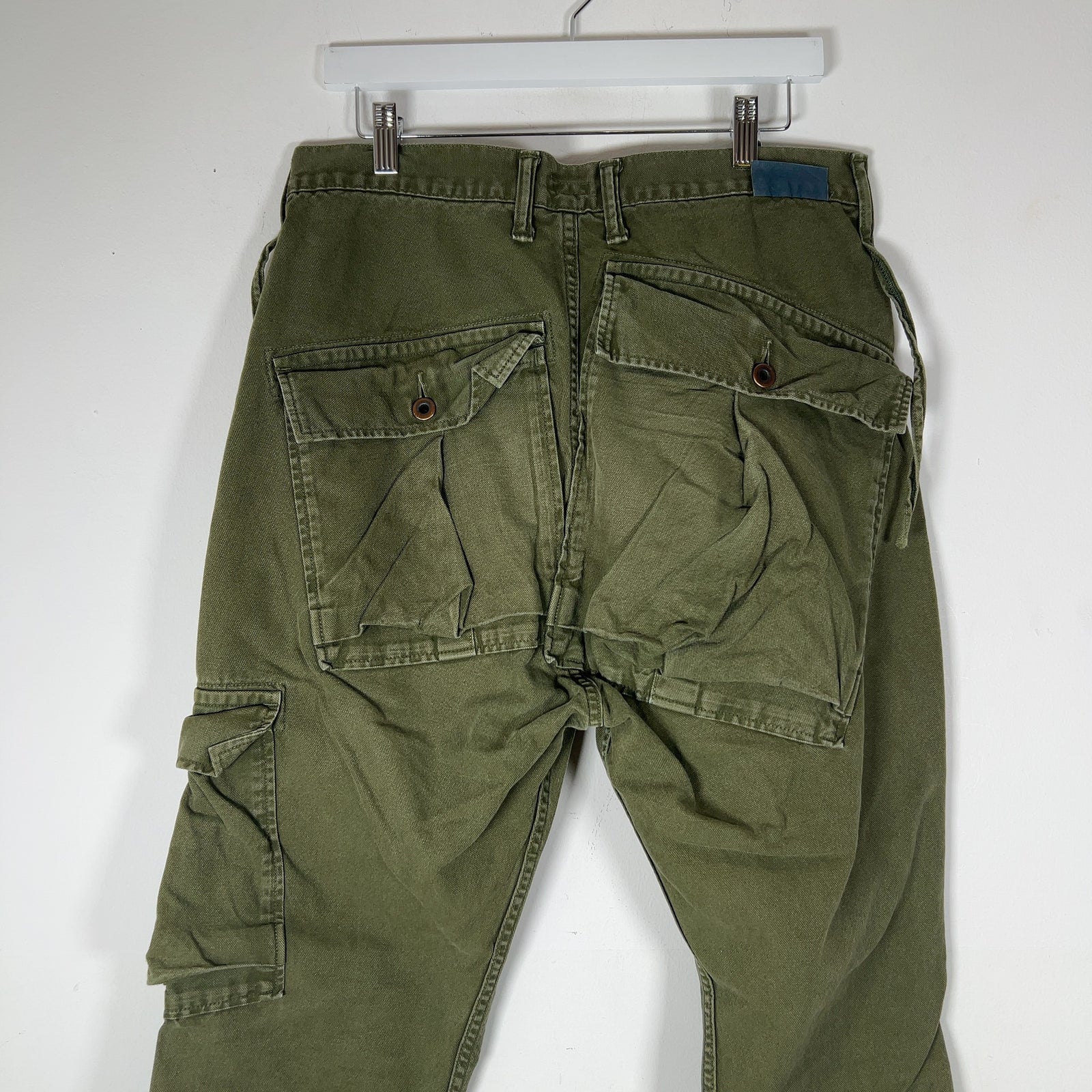 Kapital Green Cargo Pocket Canvas Cargo Pants