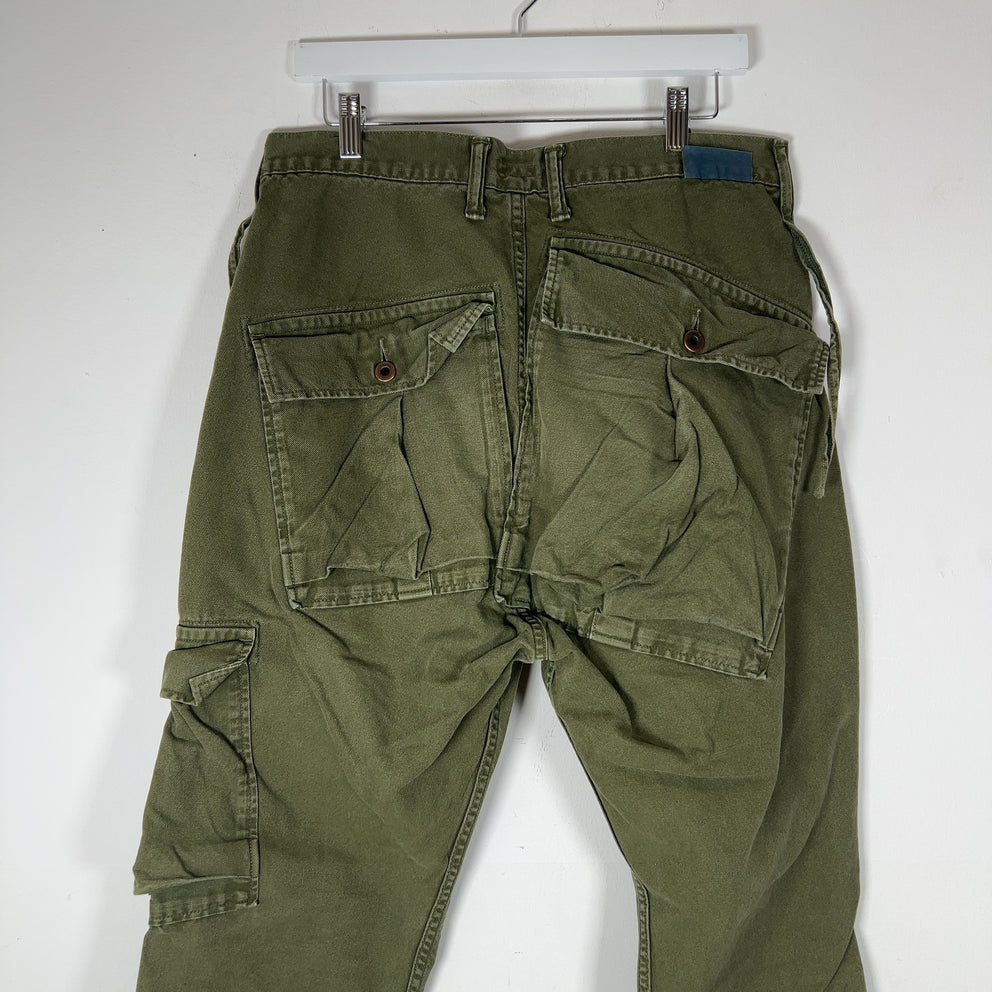 Kapital Green Cargo Pocket Canvas Cargo Pants