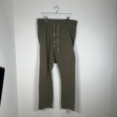Rick Owens Army Green Felpa Drop Crotch Sweatpants