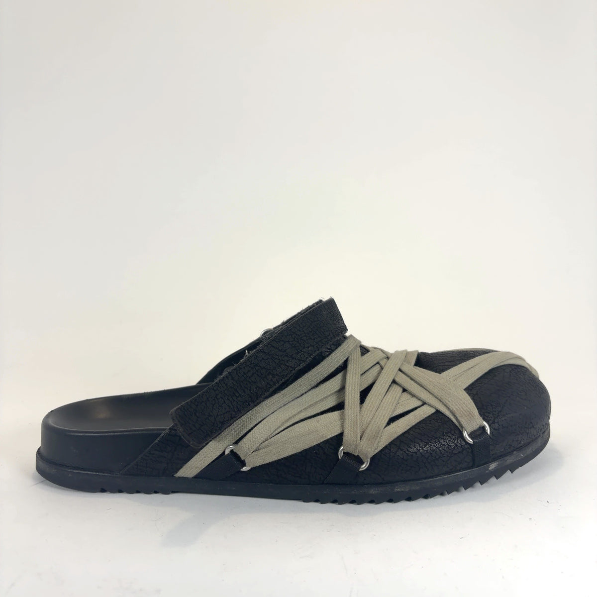 Rick Owens Megalace Cracked Leather Mule