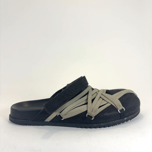 Rick Owens Megalace Cracked Leather Mule