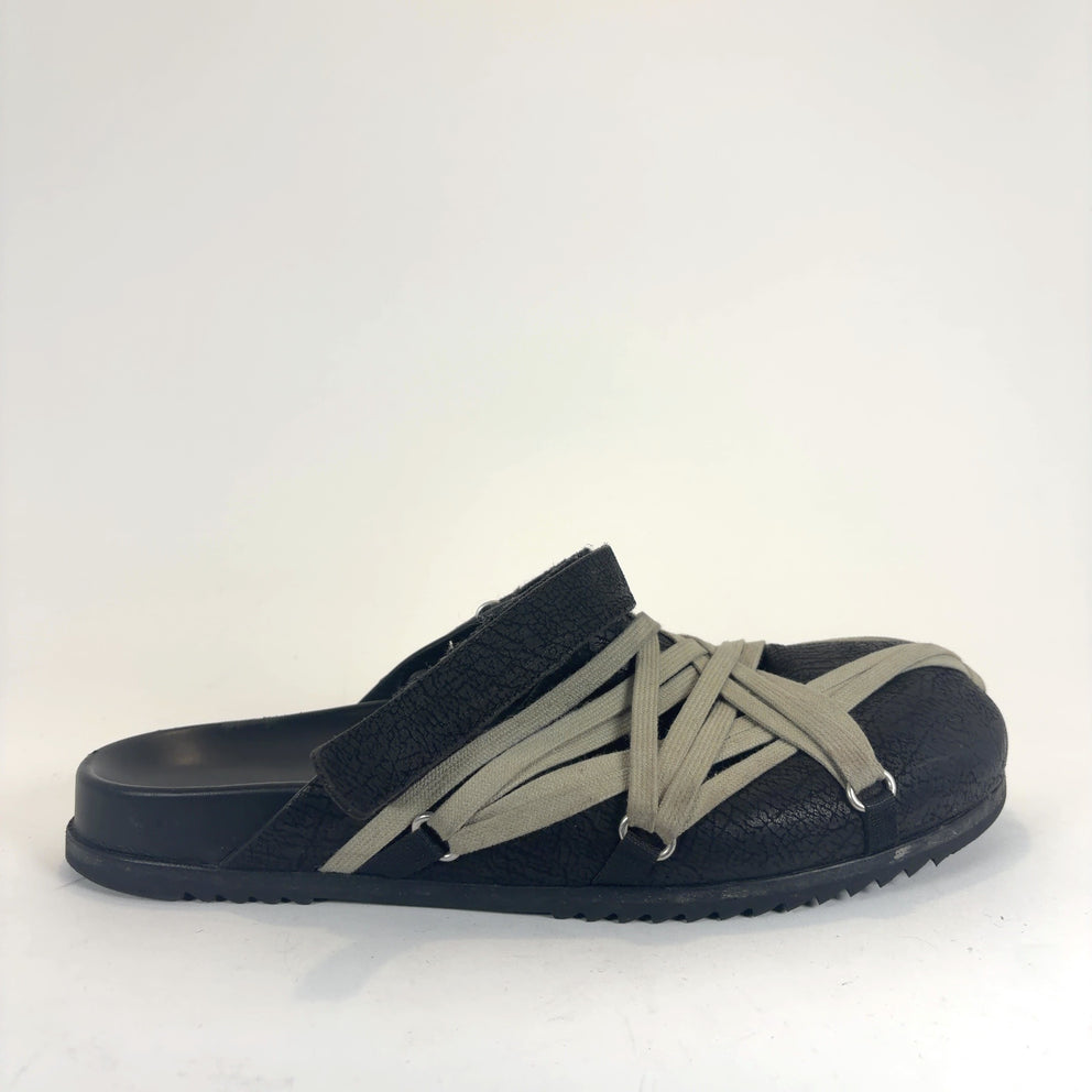 Rick Owens Megalace Cracked Leather Mule