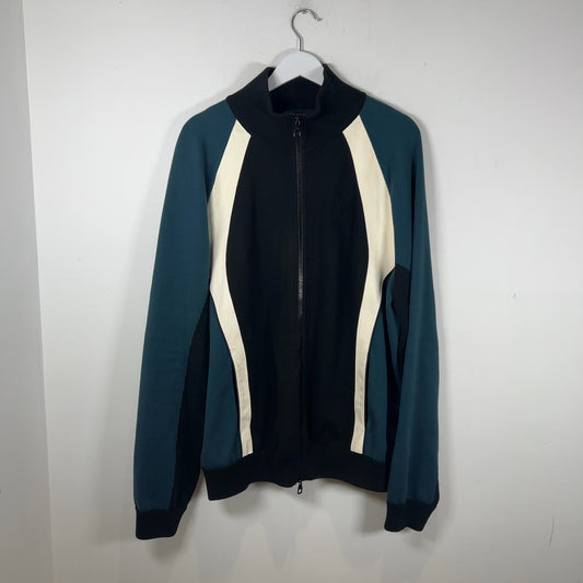 Louis Vuitton Color Block Leather/Knit Track Jacket