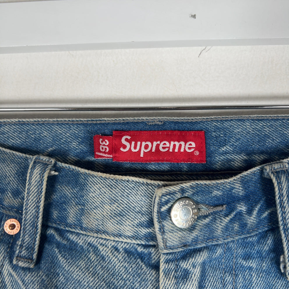 Supreme Embroidered 'New York' Denim Shorts