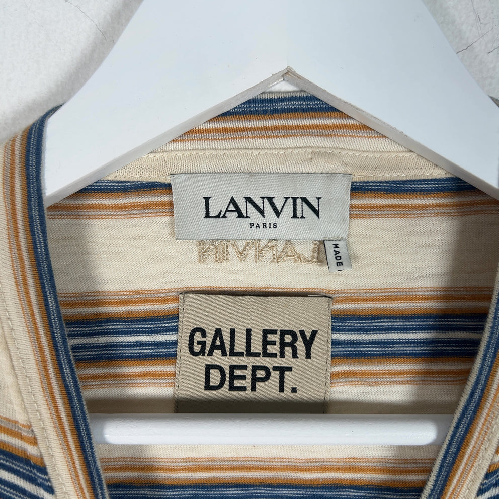 Lanvin Striped Striped Paint Splatter T-Shirt
