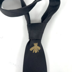 Gucci Slim Black 'Bee' Tie