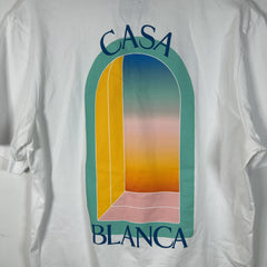 Casablanca Blue Outline Doorway Graphic White T-Shirt