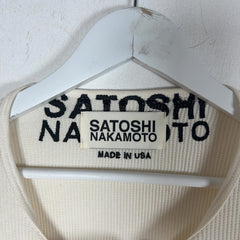 Satoshi Nakamoto Spell Out Logo White Thermal Longsleeve