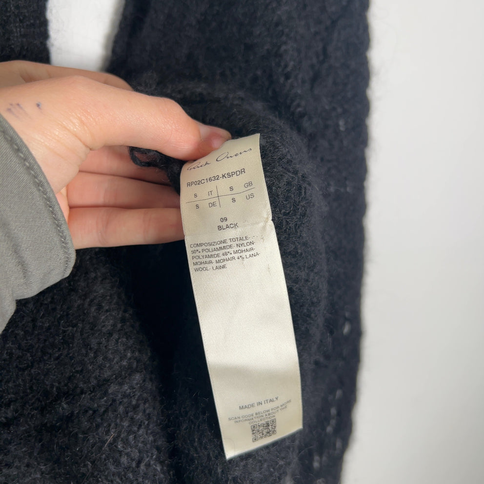 Rick Owens Black Spider Banana Knit Sweater Size S