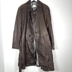 Armani Collezioni Water Repellent Lambskin Leather Trench Coat