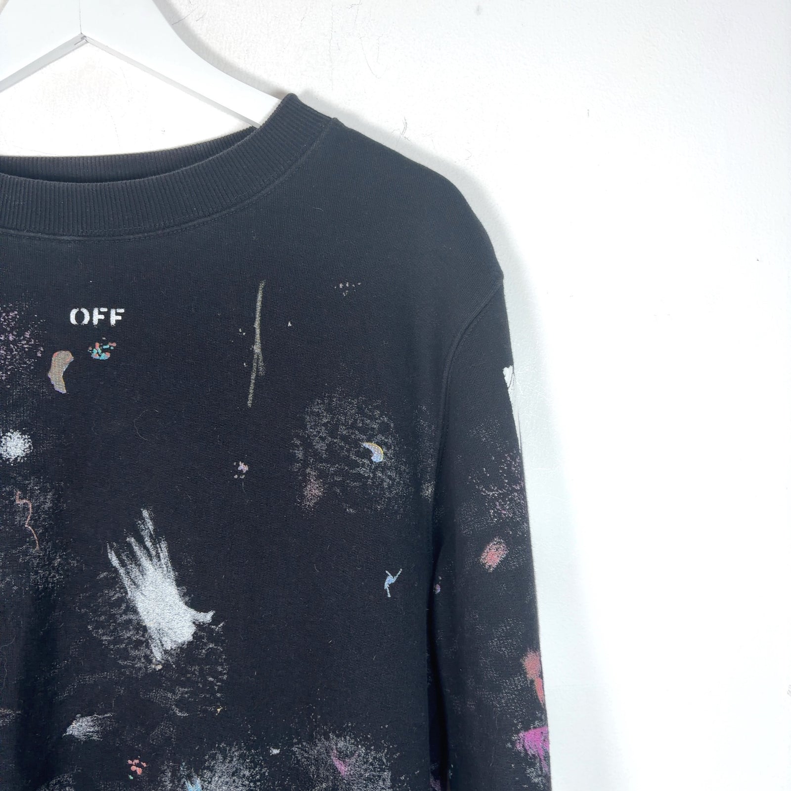 Off-White 'Seeing Things' Paint Spatter Arrow Crewneck
