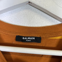 Balmain 70s Flock Logo Cropped T-Shirt
