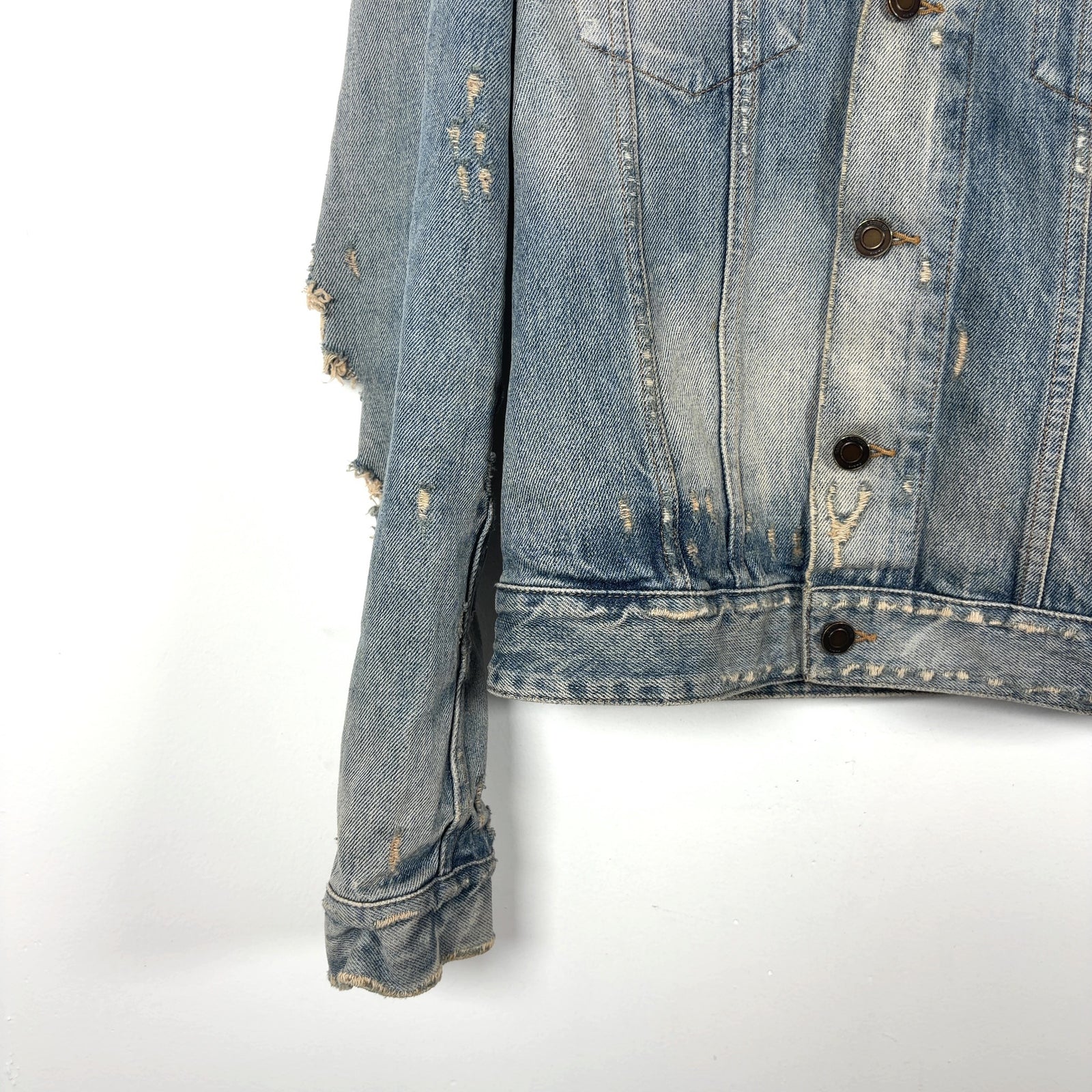 Saint Laurent SS21 Distressed Denim Jacket