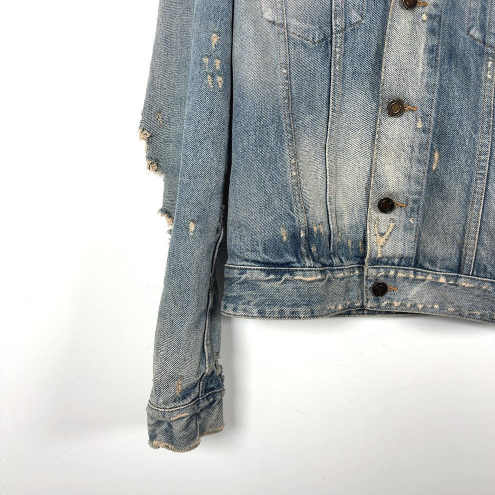 Saint Laurent SS21 Distressed Denim Jacket