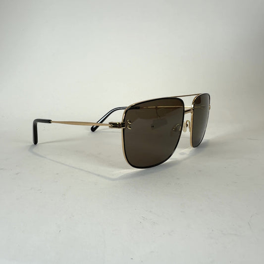 Stella McCartney Rectangle Aviator Gold Wire Frame Sunglasses