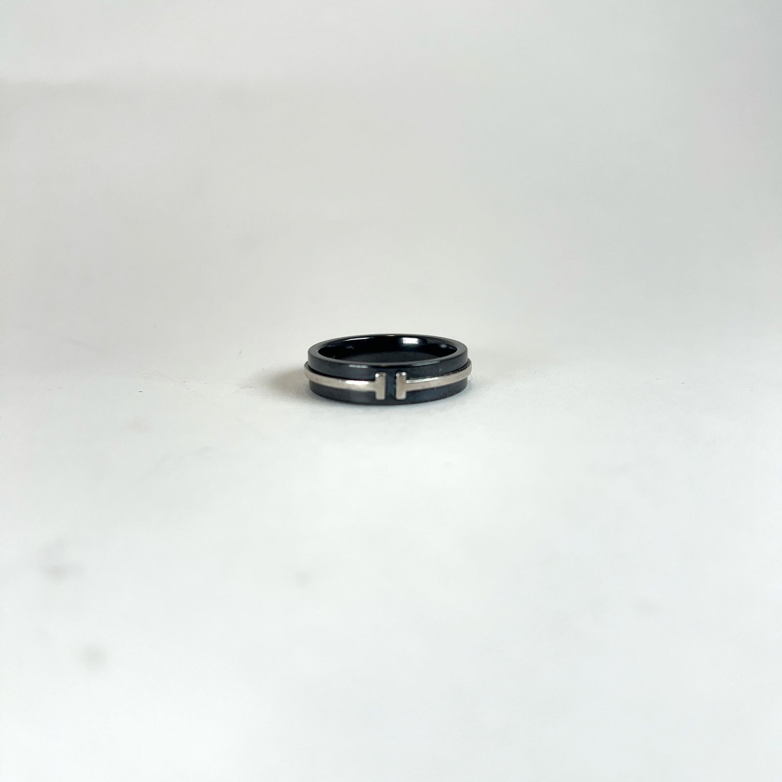 Tiffany & Co. Titanium & Silver T Band Ring