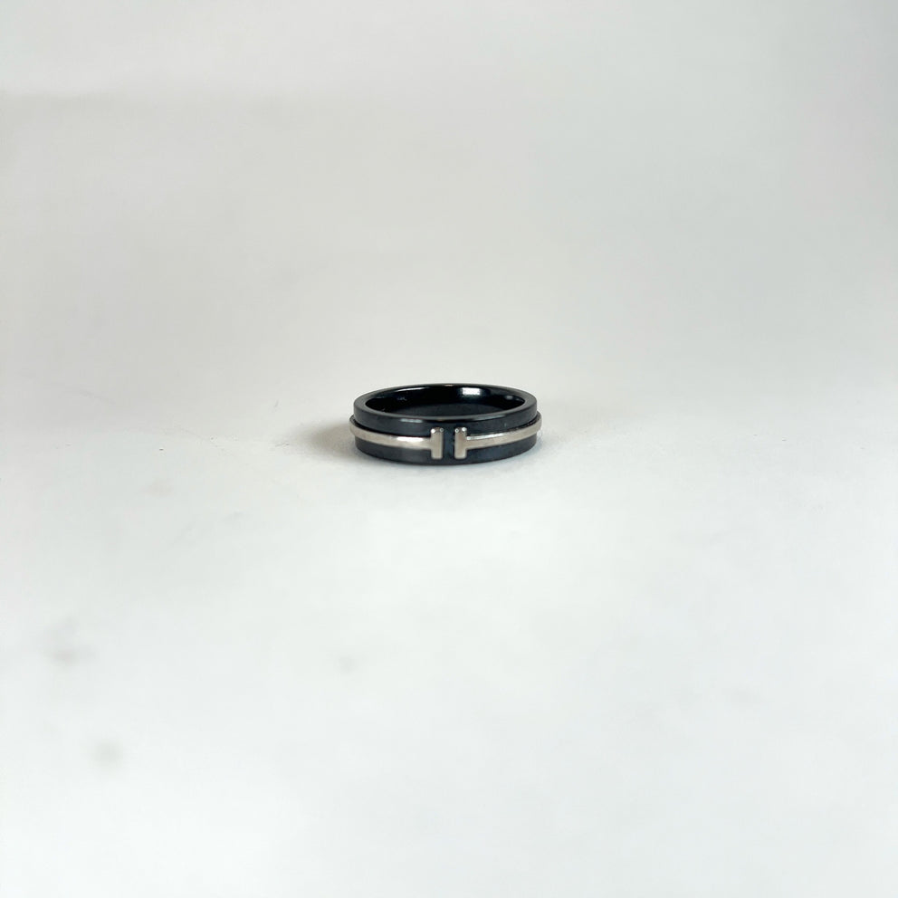 Tiffany & Co. Titanium & Silver T Band Ring