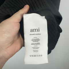 Ami Heart Logo Black Knit Sweater Size S