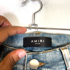 Amiri Clay Indigo Bleach Bandana Denim Jeans