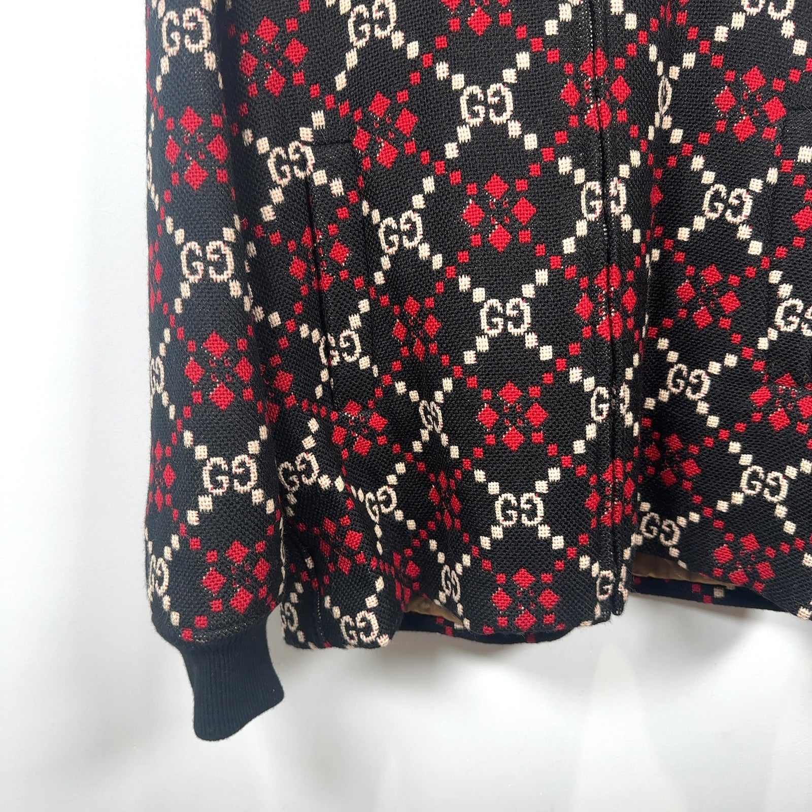 Gucci Diamond Argyle Knit Jacket Size S