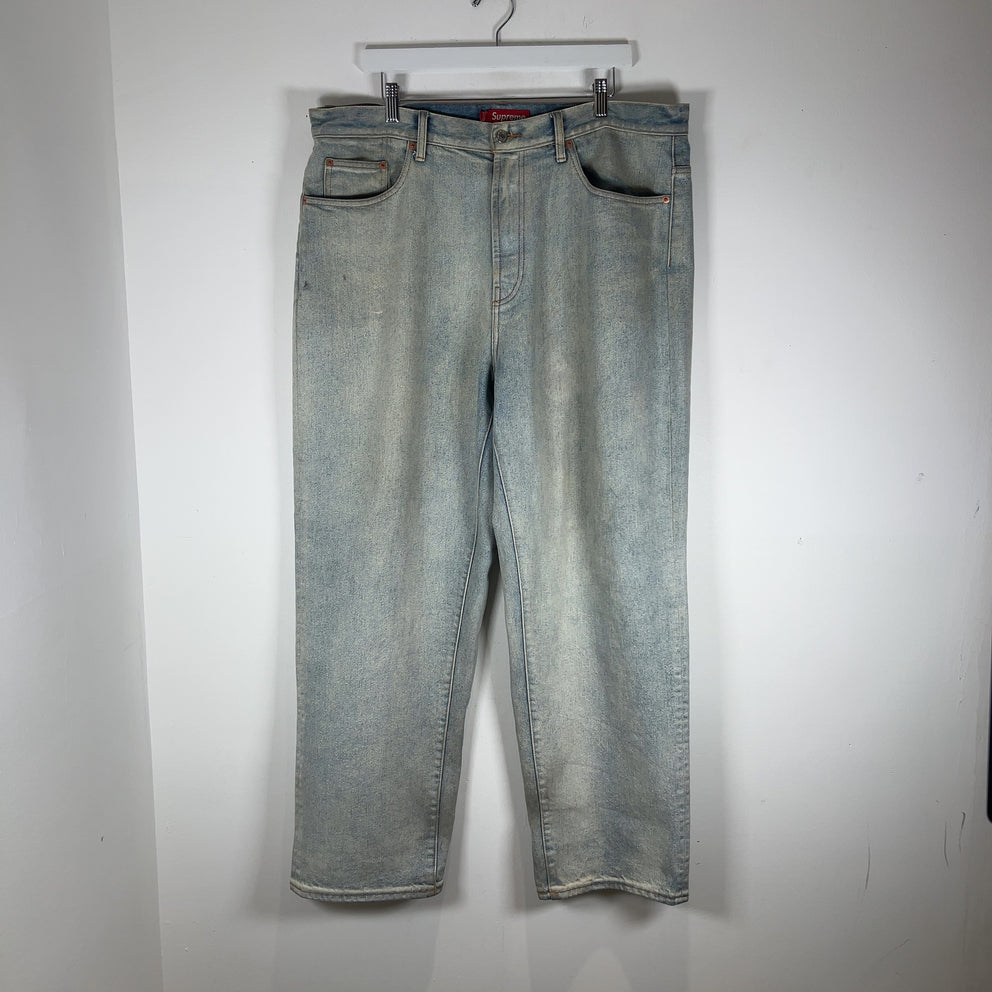 Supreme Embroidered 'New York' Denim Baggy Jeans