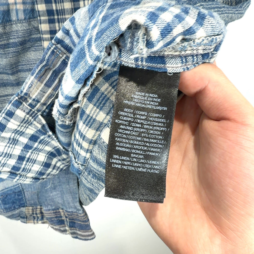 RRL Indigo Patchwork Camp Shirt