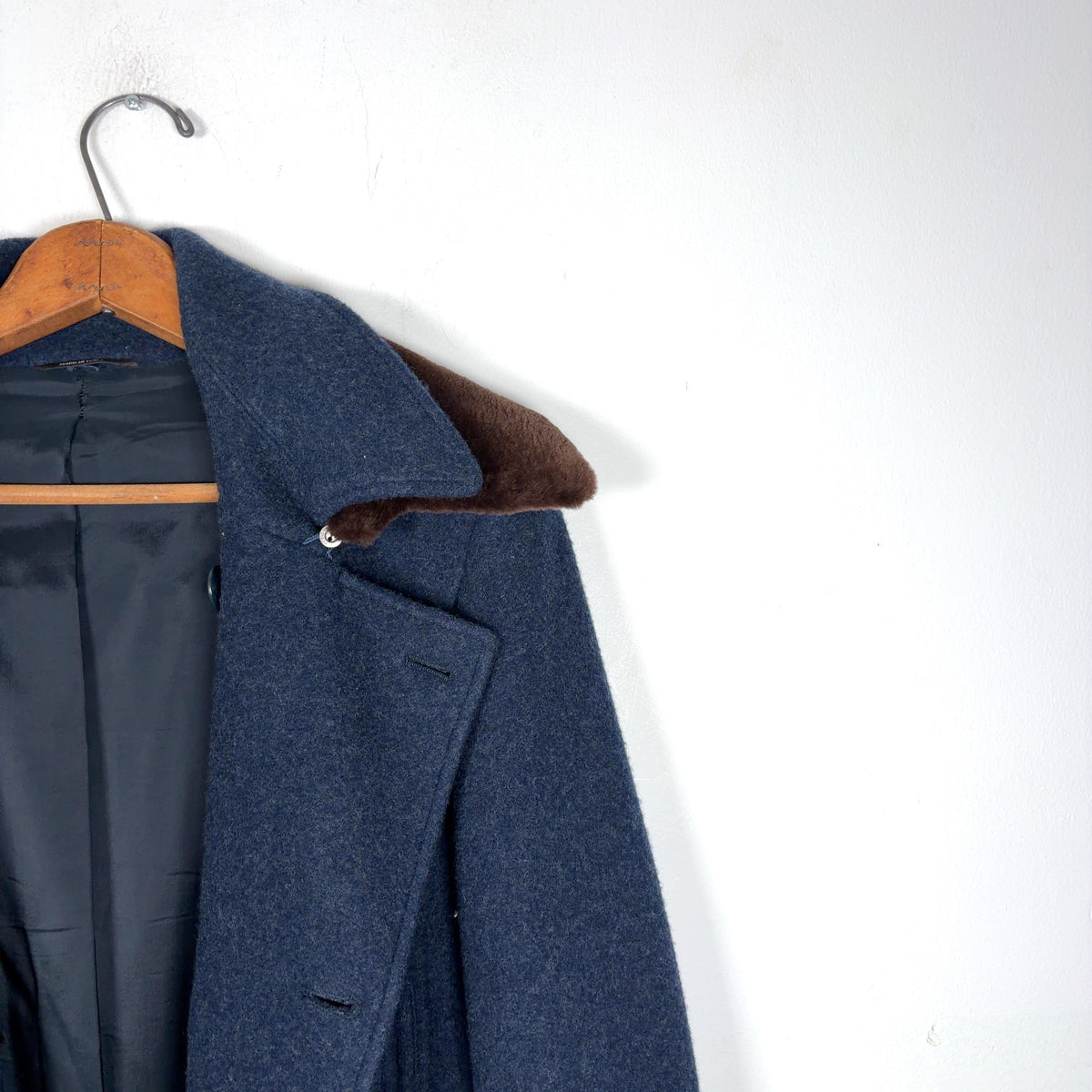 Loro Piana Cashmere Wool & Nutria Fur Trench Coat