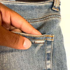 Amiri Clay Indigo Bandana Art Patch Denim Jeans