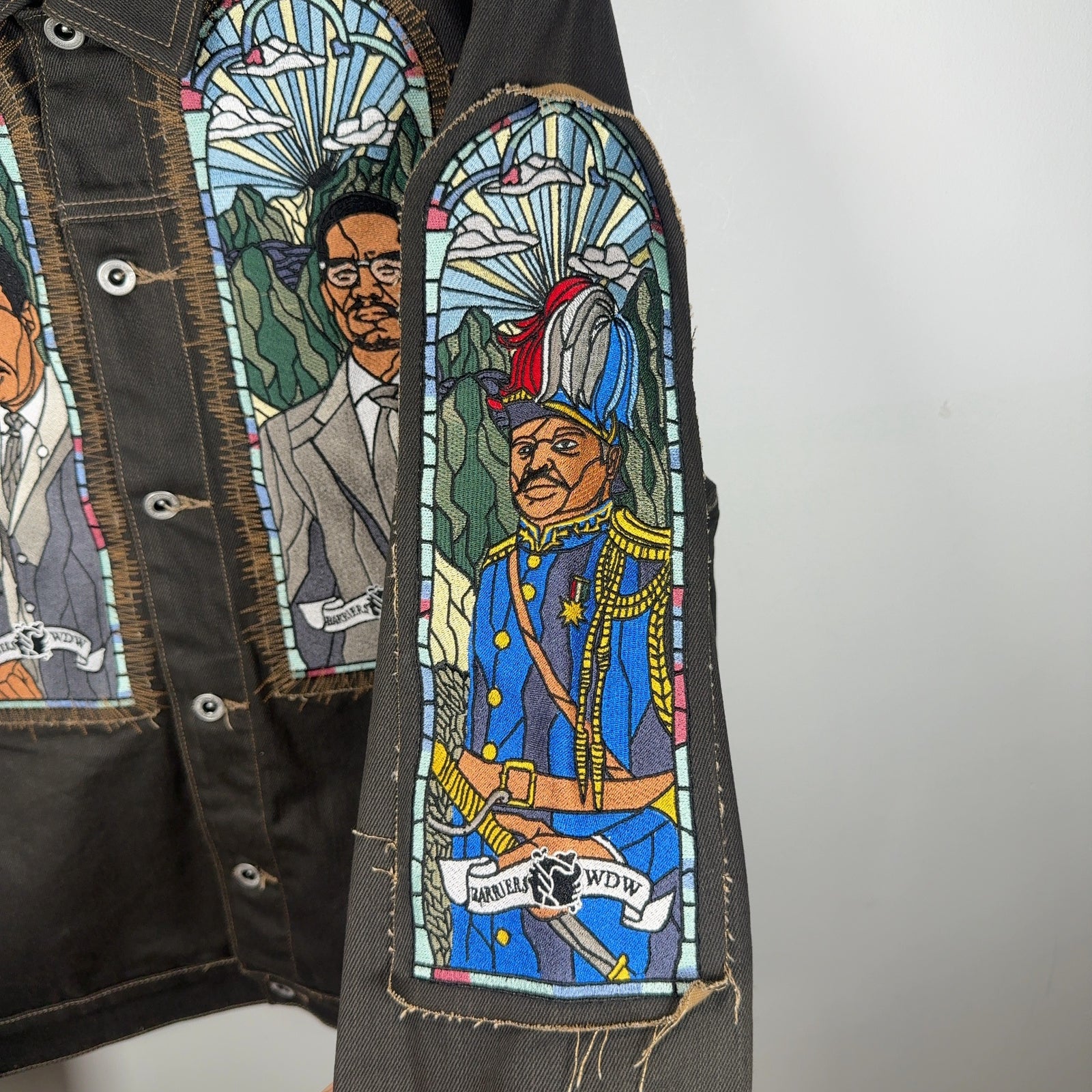 Who Decides War x Barriers Monument Embroidered Denim Jacket