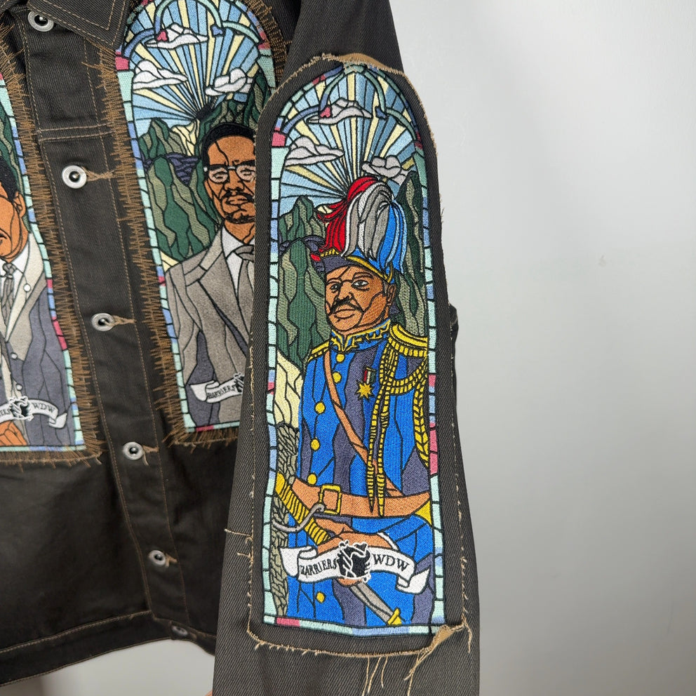 Who Decides War x Barriers Monument Embroidered Denim Jacket