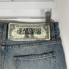 Satoshi Nakamoto 'Bressed To Be Stressed' Distressed Cash Jeans
