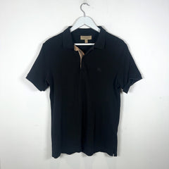 Burberry 1/4 Button Black Polo
