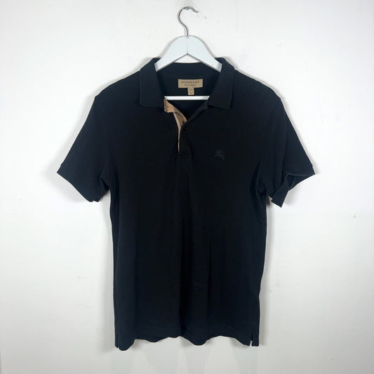 Burberry 1/4 Button Black Polo